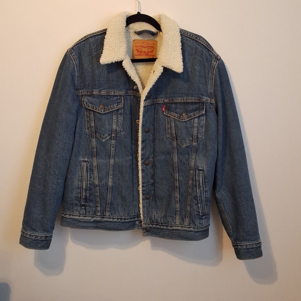 Levi's Blue Sherpa-Lined Trucker Jacket